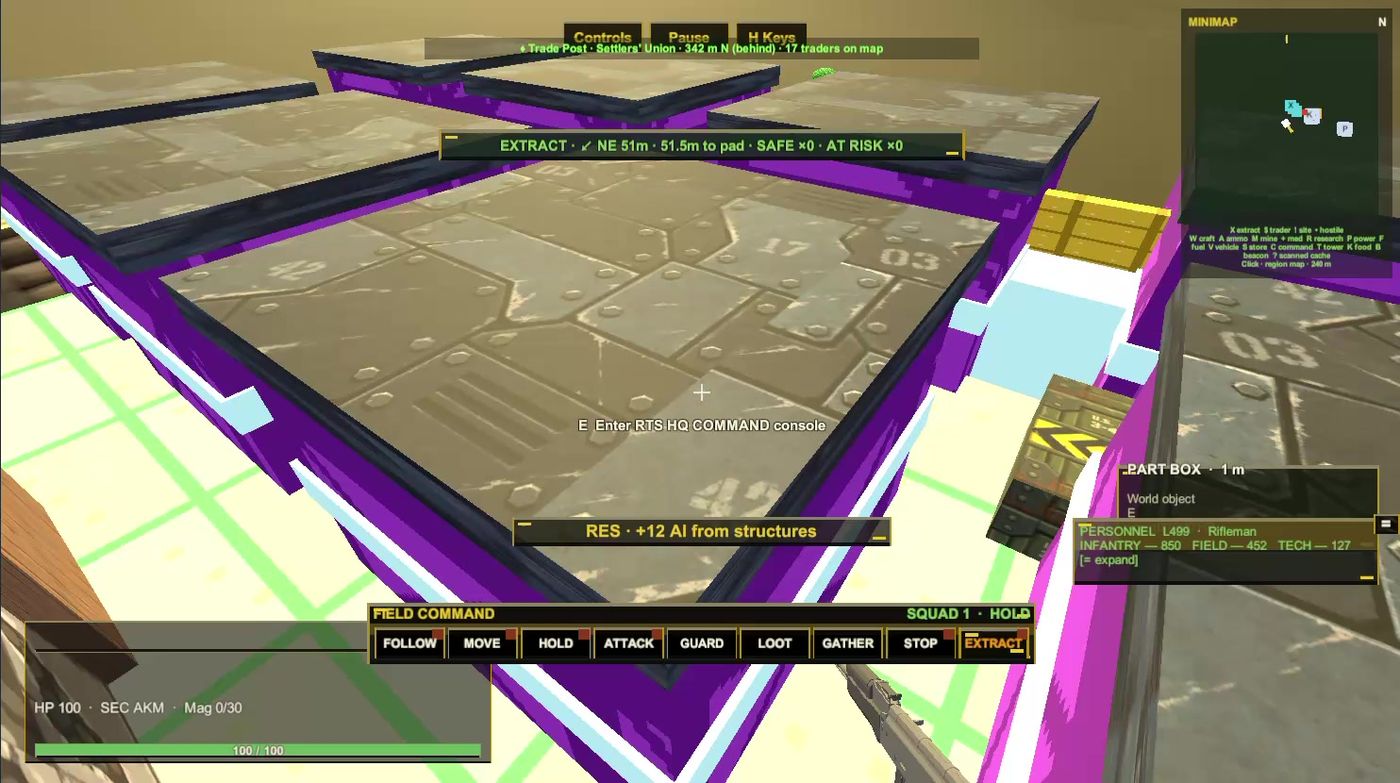 The RTS HQ command view